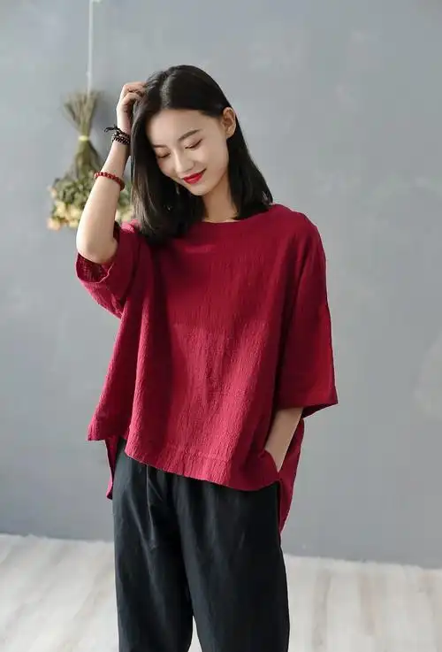 夏季棉麻太极服女亚麻中式太极练功服七分袖太极服太极服装中国风