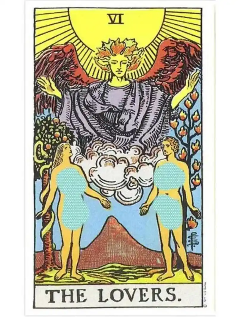 【塔罗自学笔记】6号牌:恋人牌 天使挥动着翅膀祝福大地上的一对男女