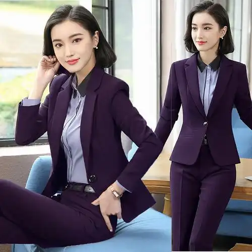 职业套装女秋冬商务正装名媛小香风时尚气质女士西装套装女性套裙