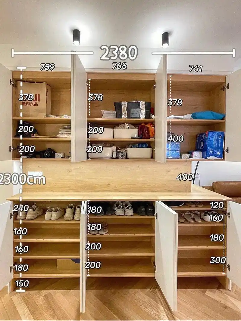 入户鞋柜77储物77展示布局 尺寸和图纸拿去吧你们 白色77木色搭