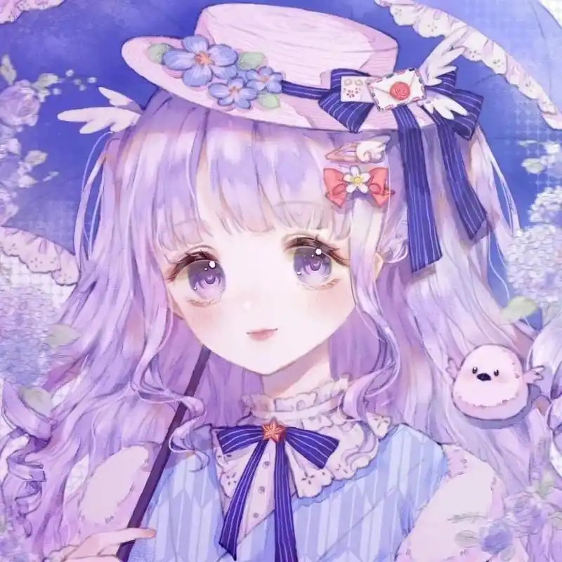 紫色系少女心头像,二次元少女