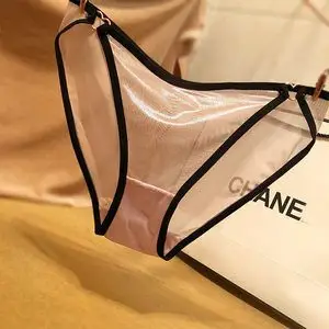 日系性感蕾丝内裤女少女透明透气薄款闪烁三角裤诱惑火辣女士内裤