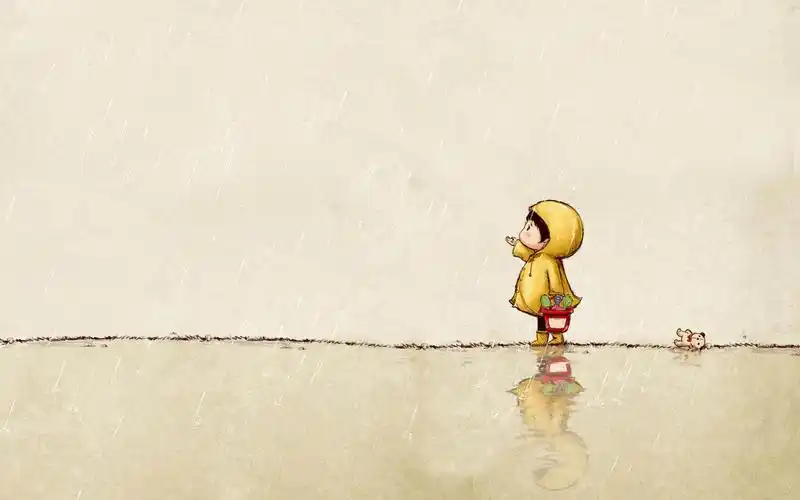 身着黄色小雨衣可爱亲亲木朵壁纸下载高清大图预览1920x1200_卡通动漫