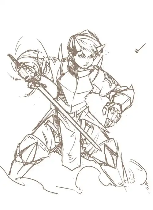 人设 蓝衣剑圣 绘制过程