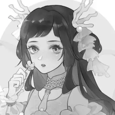 动漫古代女头像古风黑白