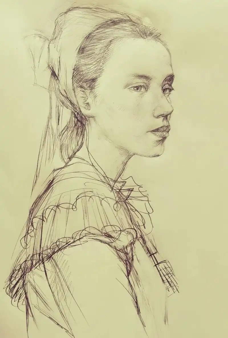 绘画晚自习.人物肖像#艺术 #速写人物 #人物画 #素描人物 - 抖音