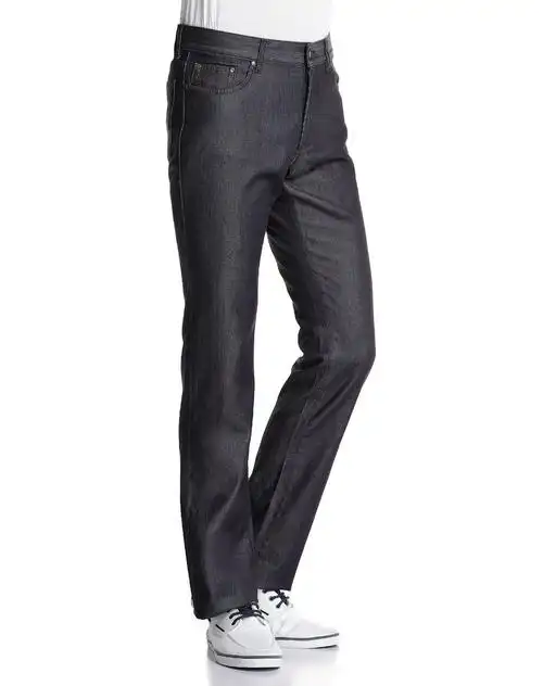 versace collection男装专场 深紫蓝色欧美时尚中腰牛仔长裤