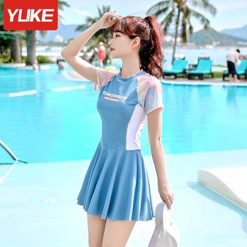 泳衣女连体2021新款爆款女士时尚性感大码裙式游泳馆专用运动训练