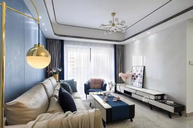 120平中亨都市花园现代风格-客厅效果图及设计说明