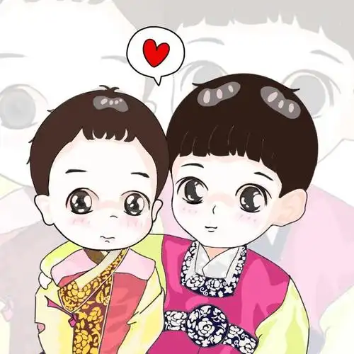 小可爱俩兄弟可爱卡通方图