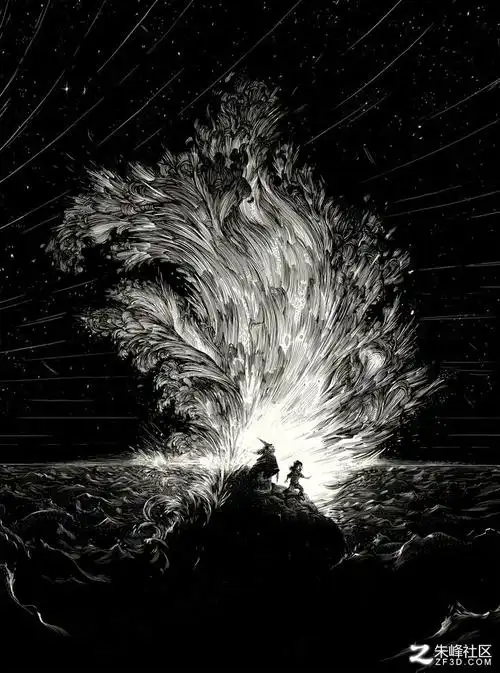 插画欣赏巴黎艺术家nicolasdelort墨白线条画作欣赏