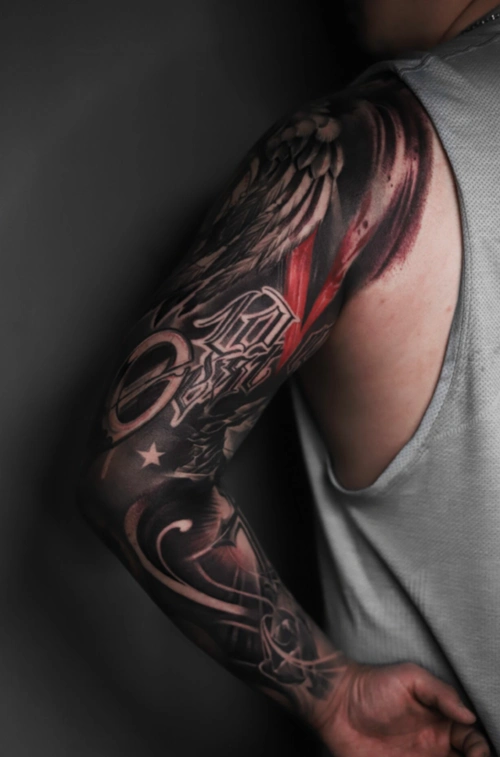 花臂纹身图案男生帅气超好看的花臂纹身9