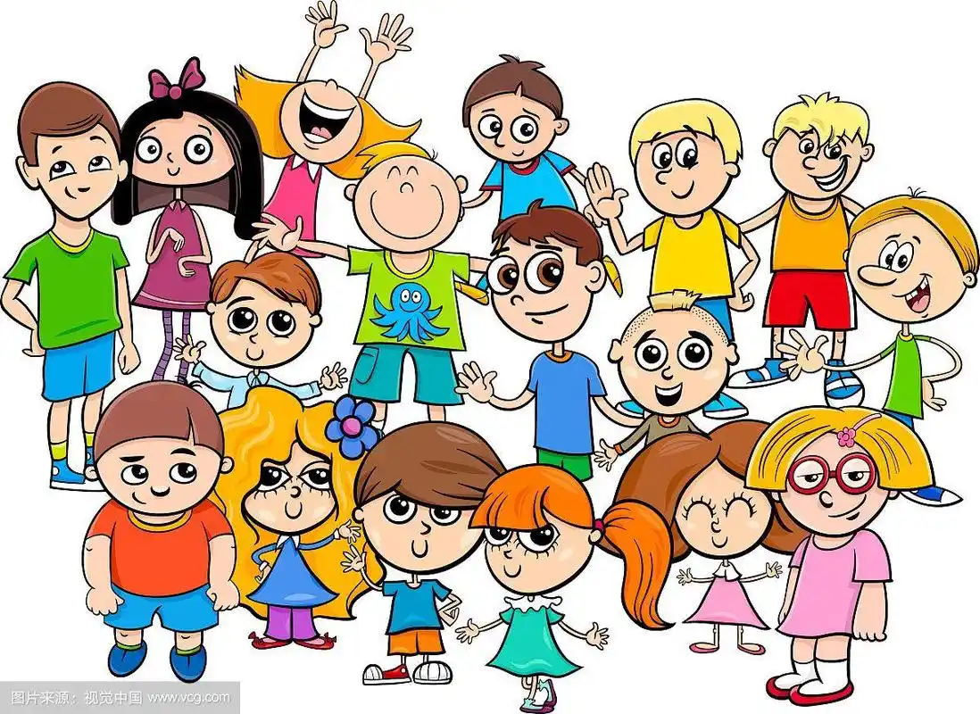 儿童人物群卡通插画