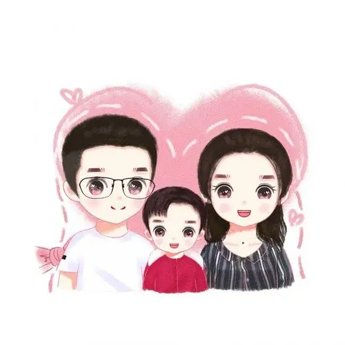 一家三口用什么微信头像试试手绘头像个性精致