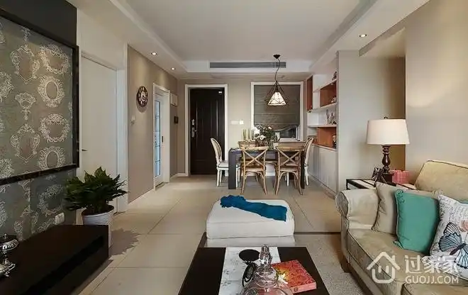90平米现代三居住宅欣赏客厅效果_过家家装修效果图
