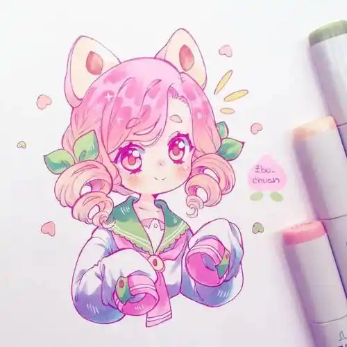 18岁小姐姐笔下超q萌爆的二次元简笔人物,满满正能量~必须收藏起来画