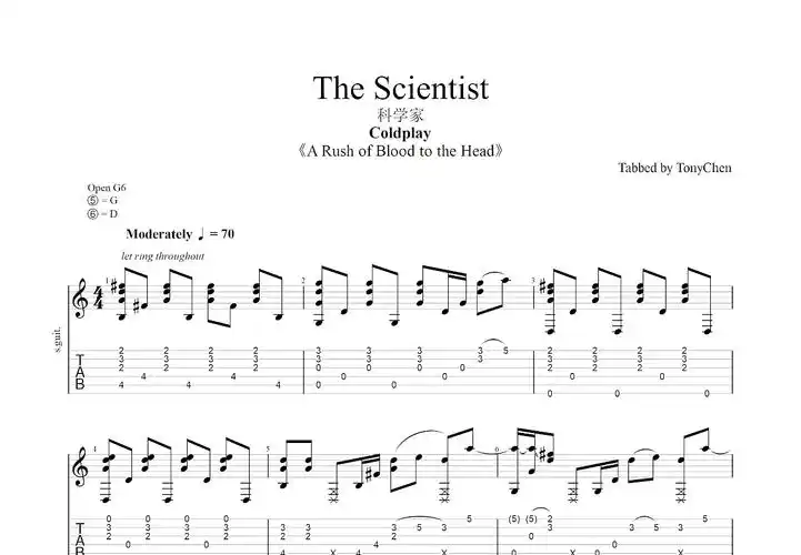 the scientist曲谱图片