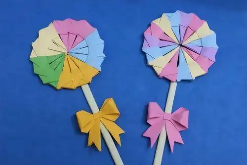 简单的手工制作超漂亮的棒棒糖折纸动手学起来吧