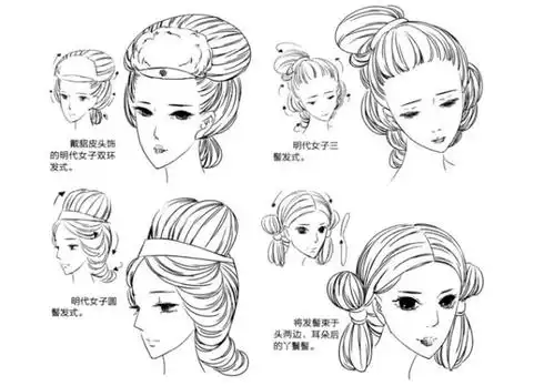 画师笔下的古代女子发型:唐宋元明清,总有一款适合你