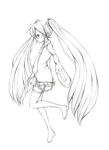 初音未来的简笔画手绘