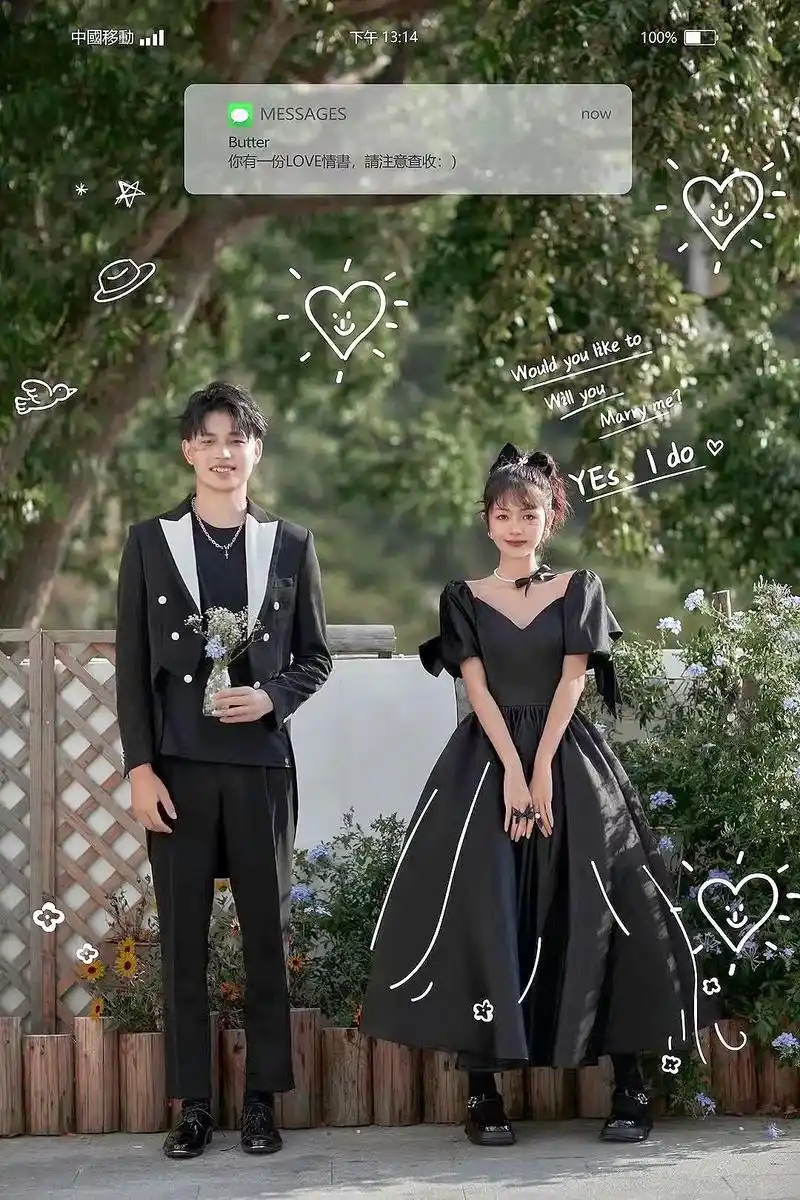 黑色婚纱永远比白色更显高 - 抖音