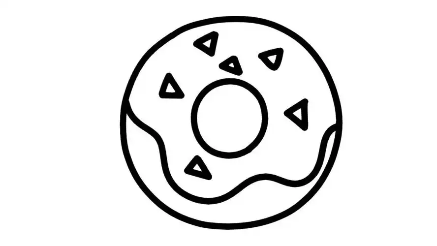【简笔画素材分享10】6款可爱的卡通甜甜圈