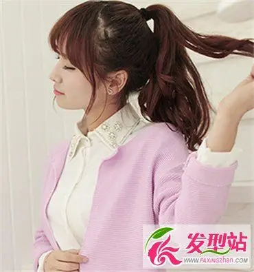 女生简单好看单马尾扎发 高扎韩式马尾可爱俏皮