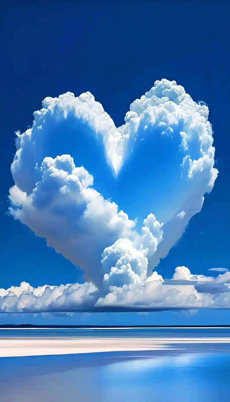 心有灵犀一点通,一朵心型的云朵送给你.#手机壁纸 #治愈系  - 抖音