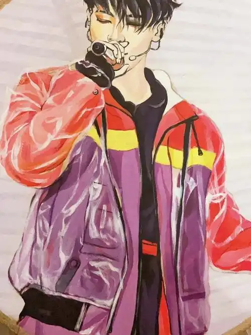 黄子韬纯手绘装饰木头画