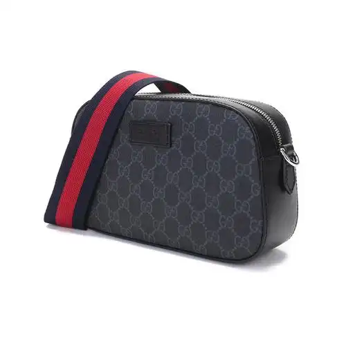 gucci古驰男士帆布配皮单肩斜挎包相机包574886k5rln