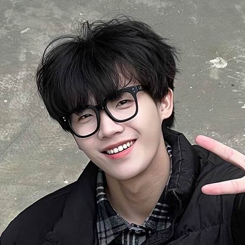 短发帅气碎盖头碎浏海学生头韩版逼真整顶假发 自然黑发网发夹 长发