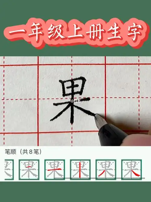 一年级上册生字果字硬笔楷书