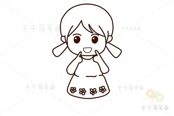 画小女孩没有穿衣服的简笔画