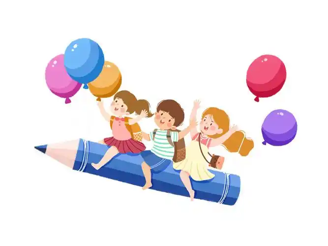 卡通人物男孩女孩铅笔儿童学生气球gif动态图气球[gif]gif下载 - 觅