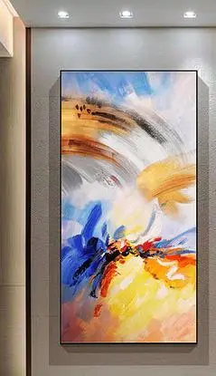 高清抽象彩色艺术油画装饰画