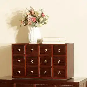 杉桐中药柜家用小型多层组合可叠加实木药盒草药斗中药橱整装迷你