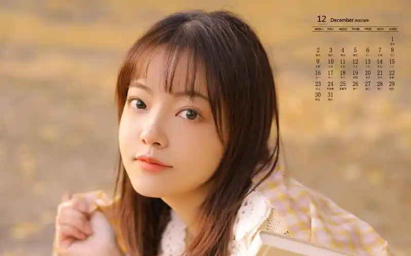 2019年12月日系美女写真日历壁纸