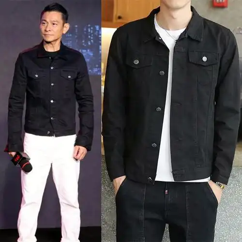 刘德华同款牛仔外套衣服男士身牛仔夹克外套2018新款香港演唱会