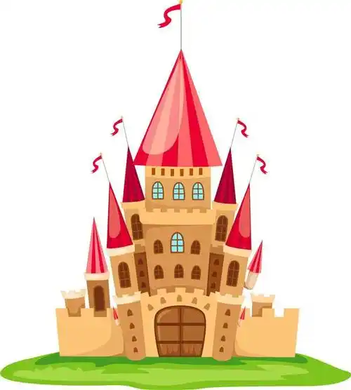 儿童水彩画城堡彩色城堡图片