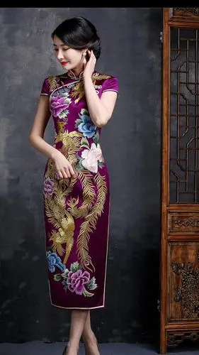 东方美旗袍塘桥店高级定制(重磅真丝&香云纱)旗袍.