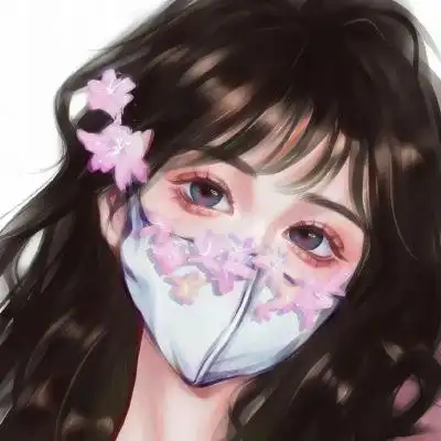口罩花朵动漫女头像 高清最近比较火的鲜花戴口罩头像大全_女生动漫