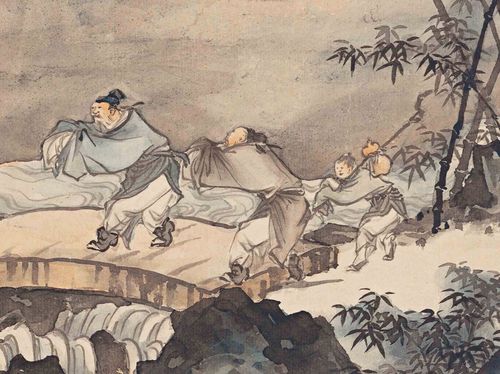 陈少梅南宋马远踏歌图纸本国国画山水画高清数字国画