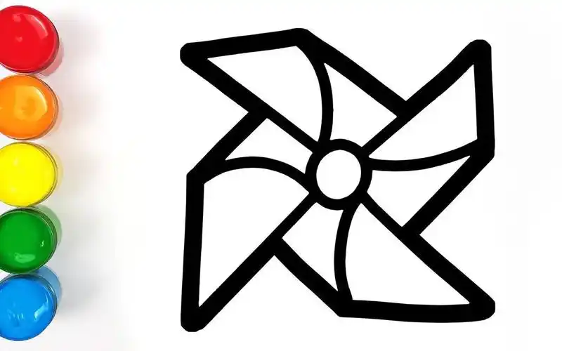 趣味填色儿童简笔画2分钟教会宝宝画6种不同的风车简单又好看