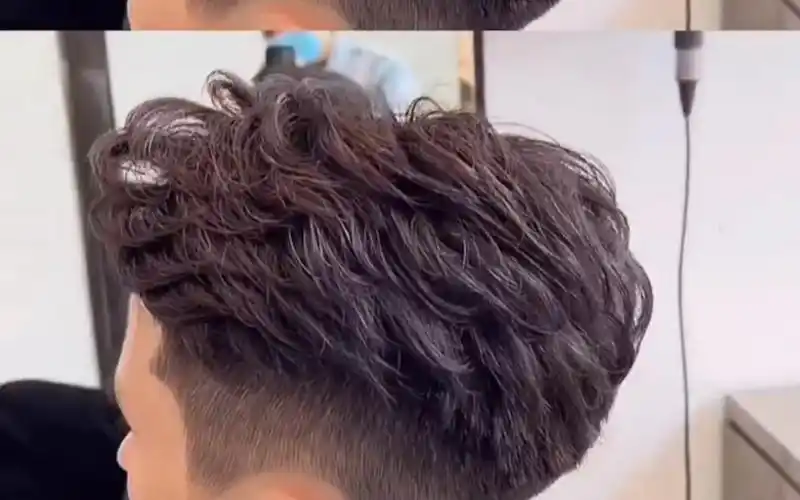 男生中长发系列港式纹理三七