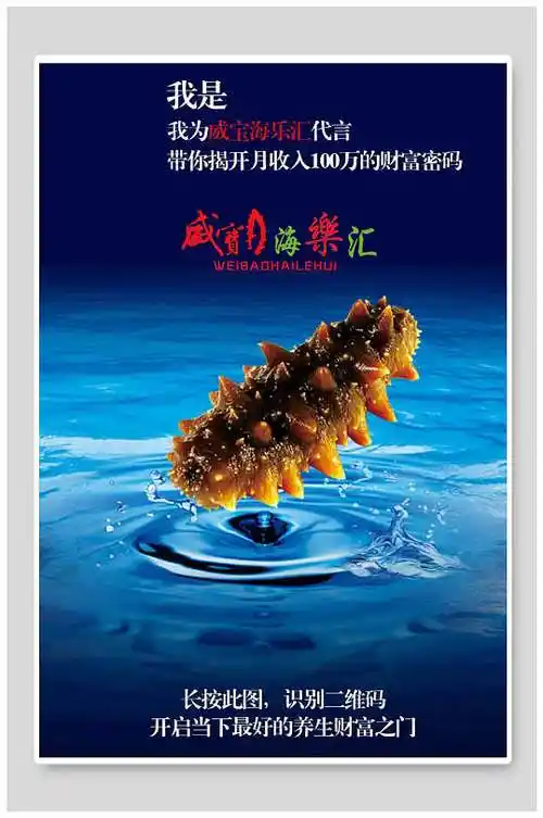 高档食材海参促销宣传海报
