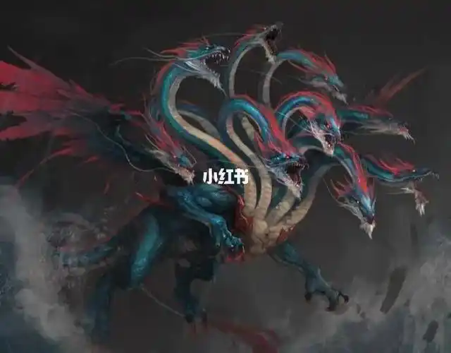 九婴是九头怪兽,怪蛇之属,牛身龙尾,能喷水吐火造成灾害.