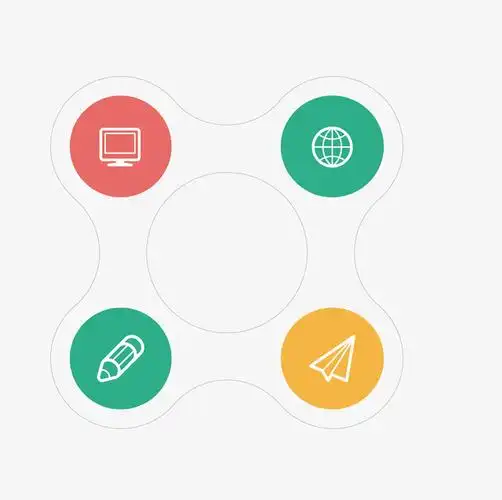 圆形分类ppt图表素材免费下载_觅元素