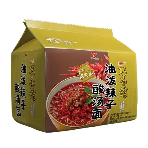 统一巧面馆 油泼辣子酸汤面116g*5袋 方便面泡面【西南区版本】