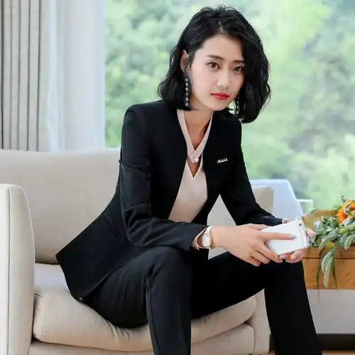 三件套春秋时尚女装女面试正装套装职业装西装气质工装白领工作服