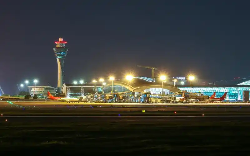 机场之夜广州白云国际机场